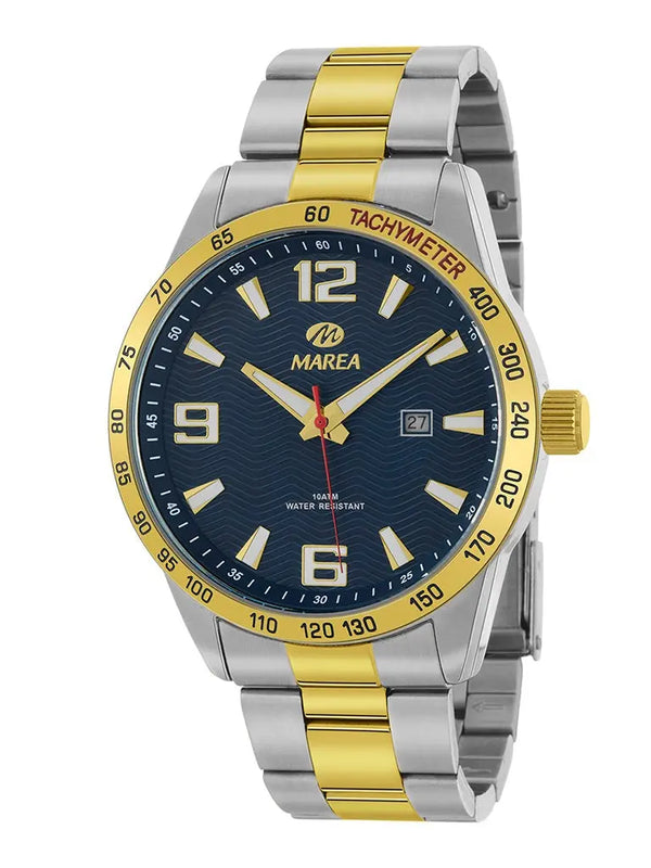 Reloj Marea B36189/4 todo acero bicolor para hombre, sumergible 10ATM Marea