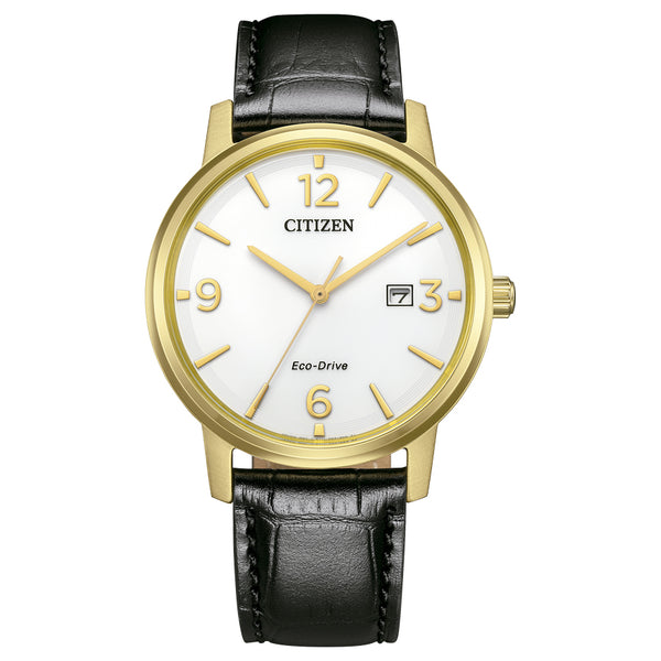 Citizen BM6756-01A – Reloj Eco Drive Pair con Correa de Piel y Chapado en Oro