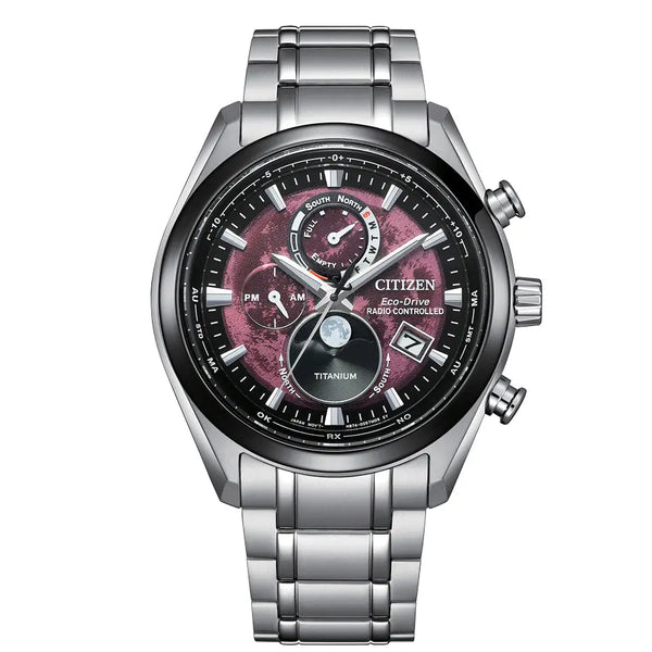 Reloj Moon Phase Super Titanium TSUKI-YOMI BY1018-80X Eco-Drive Radio Controlado