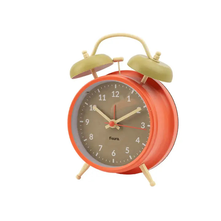Reloj despertador Retro Beige & Naranja Fisura