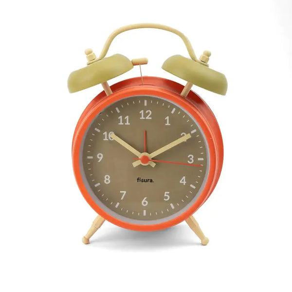 Reloj despertador Retro Beige & Naranja Fisura