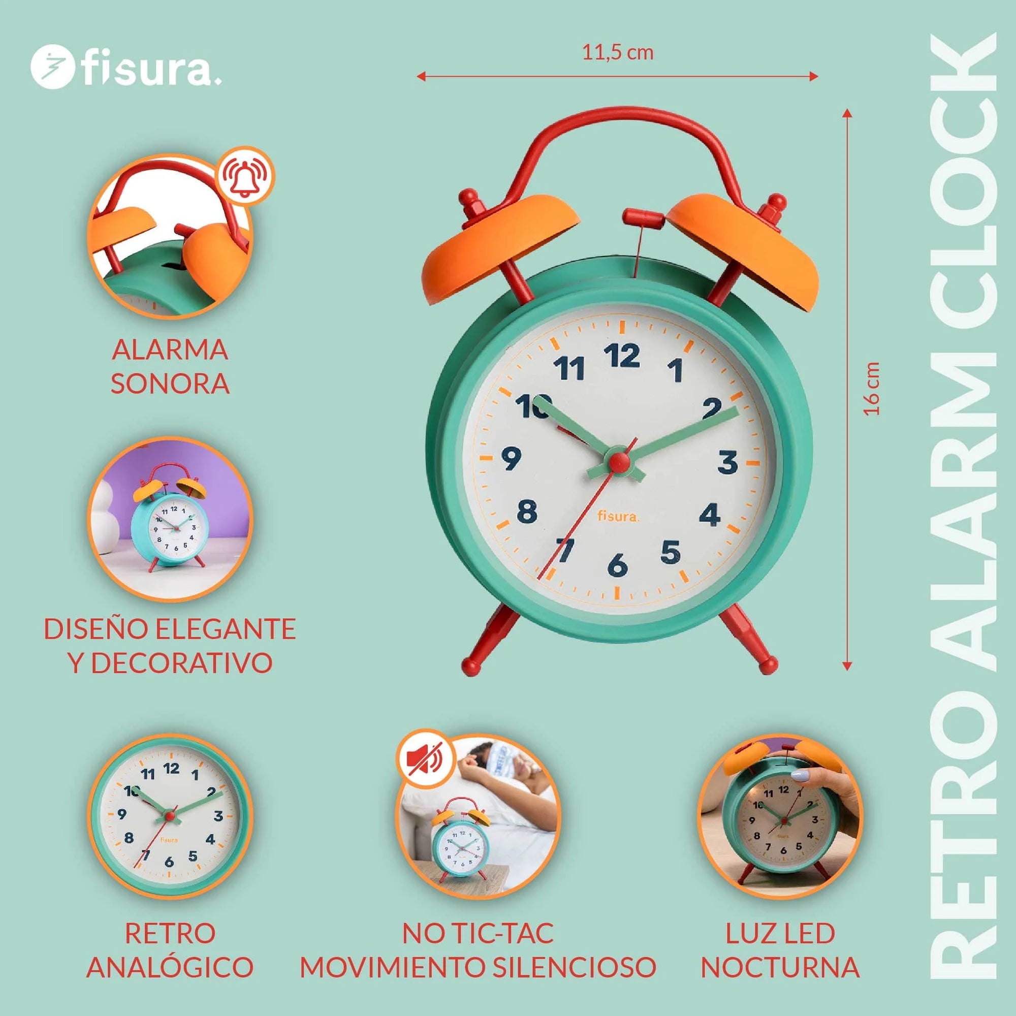 Reloj despertador Retro CAA2420427