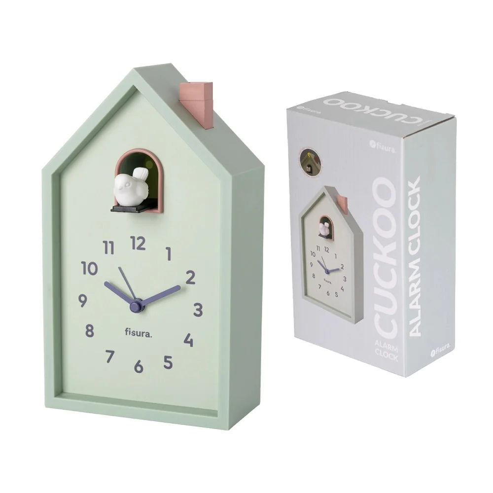 Reloj despertador cuco casita - menta