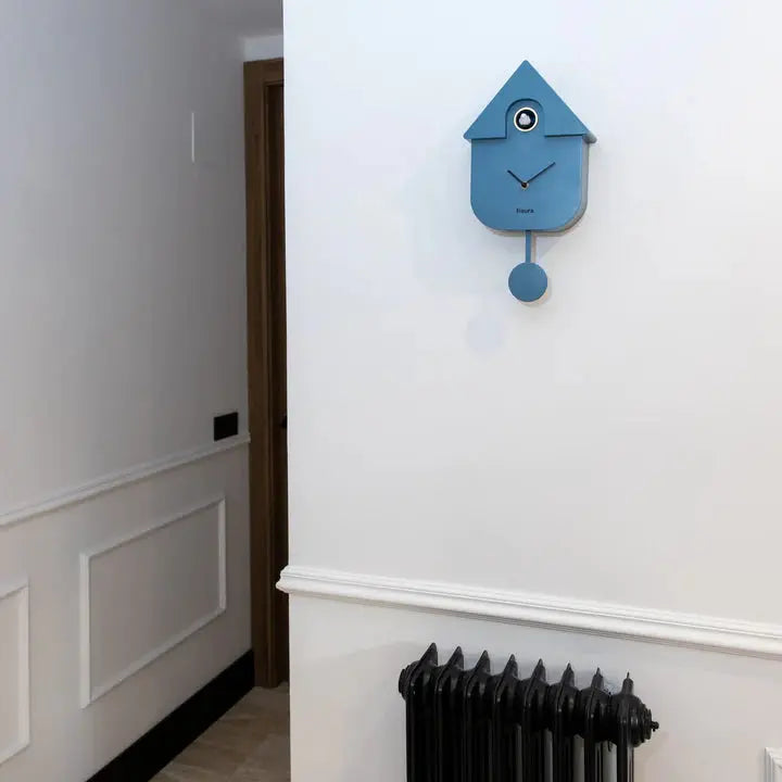 Reloj Cuco Casita Azul Fisura