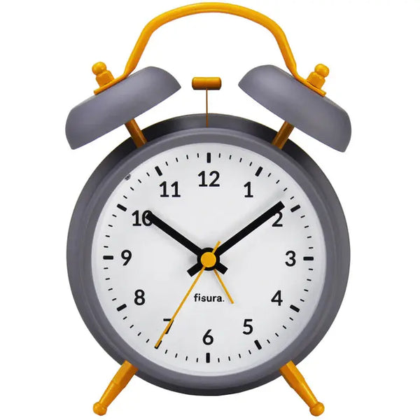 Reloj despertador Retro Gris & Amarillo Fisura