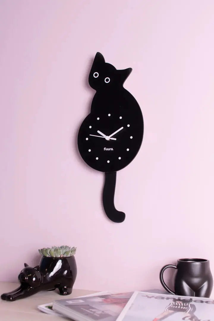 Reloj gato negro Fisura