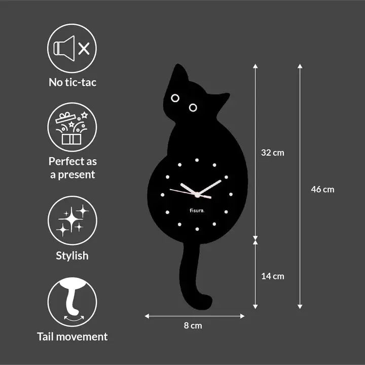 Reloj gato negro Fisura