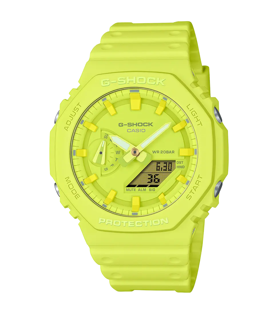 G-Shock GA-2100-9A9ER sumergible 200M Fluor para hombre