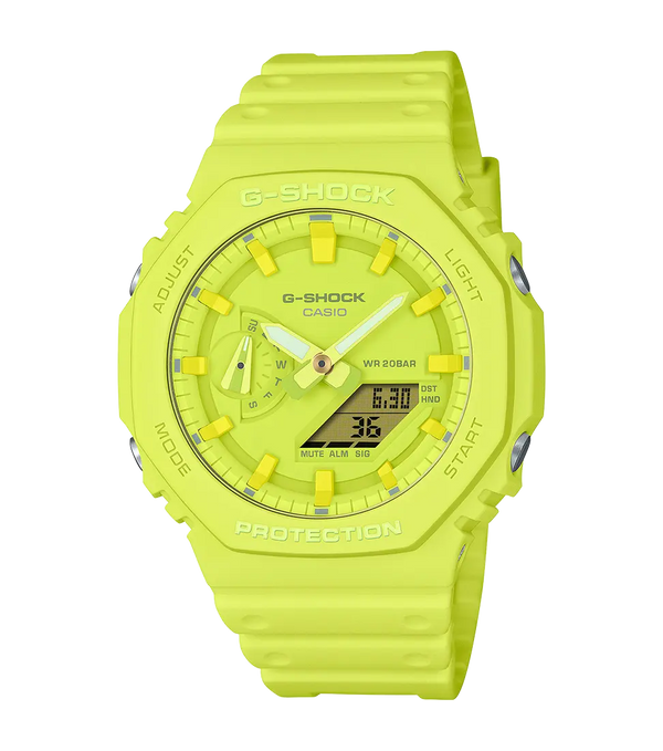 G-Shock GA-2100-9A9ER sumergible 200M Fluor para hombre