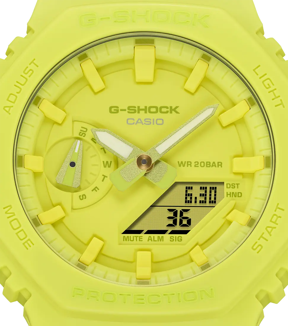 G-Shock GA-2100-9A9ER sumergible 200M Fluor para hombre