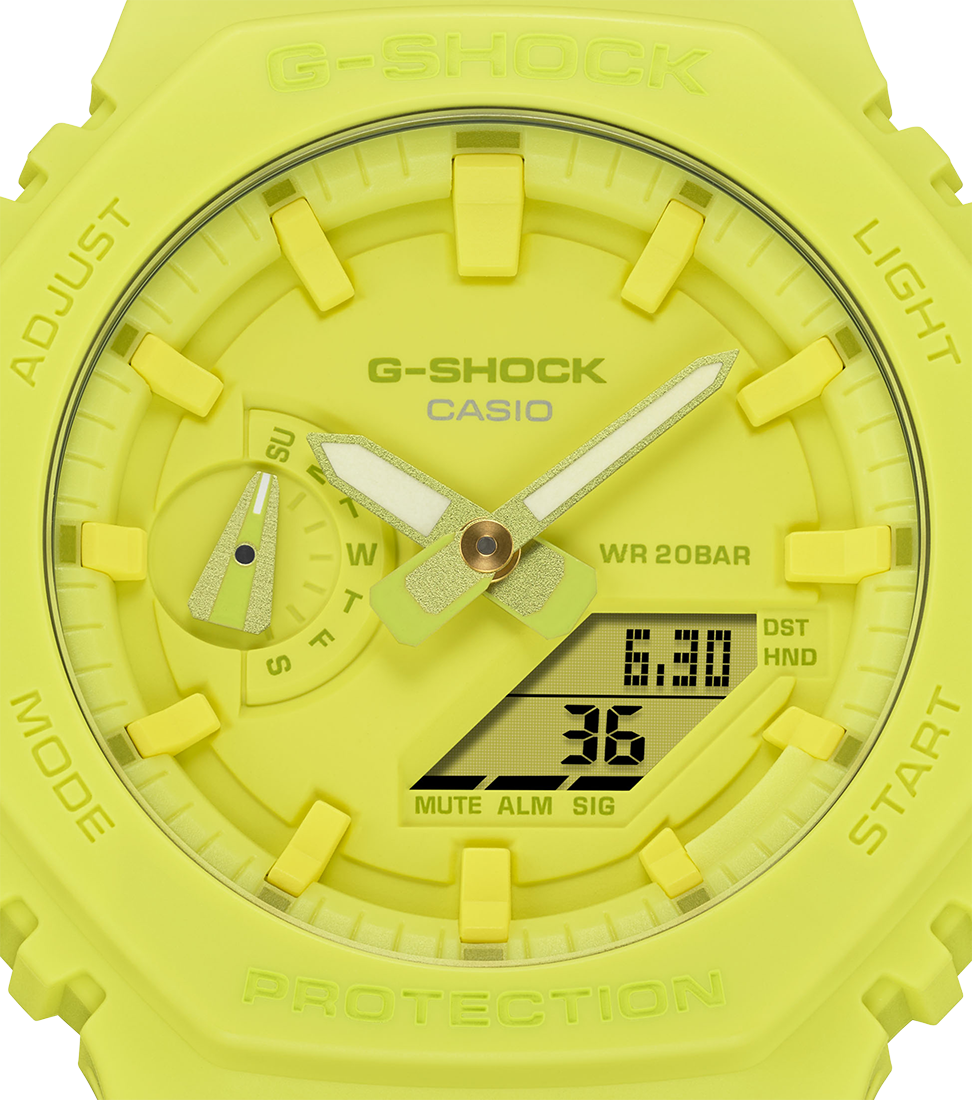 G-Shock GA-2100-9A9ER sumergible 200M Fluor para hombre