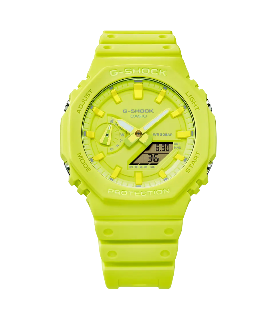 G-Shock GA-2100-9A9ER sumergible 200M Fluor para hombre