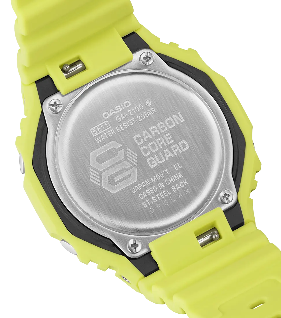 G-Shock GA-2100-9A9ER sumergible 200M Fluor para hombre