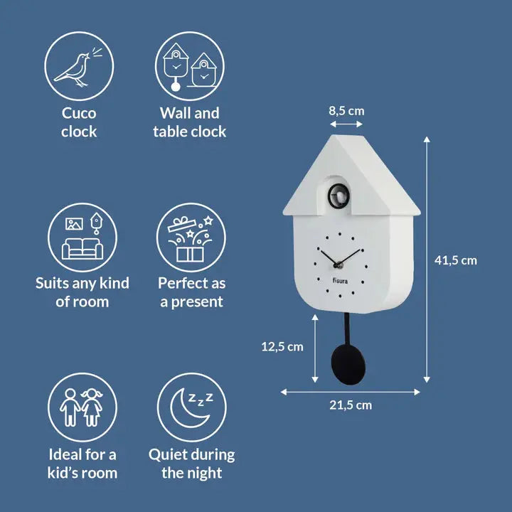 Reloj Cuco casita - Blanco con Dial Fisura