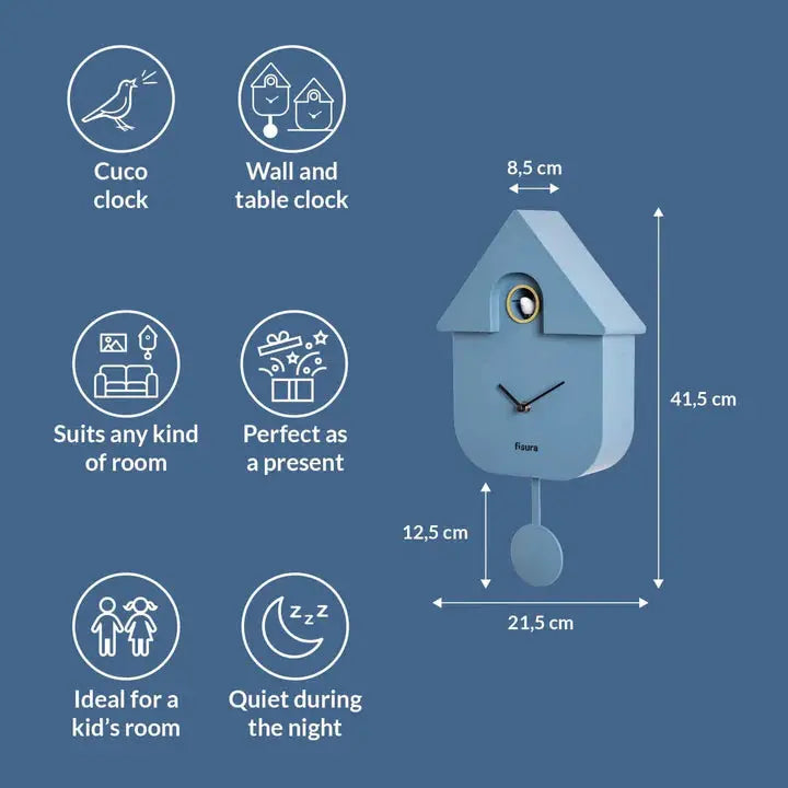 Reloj Cuco Casita Azul Fisura