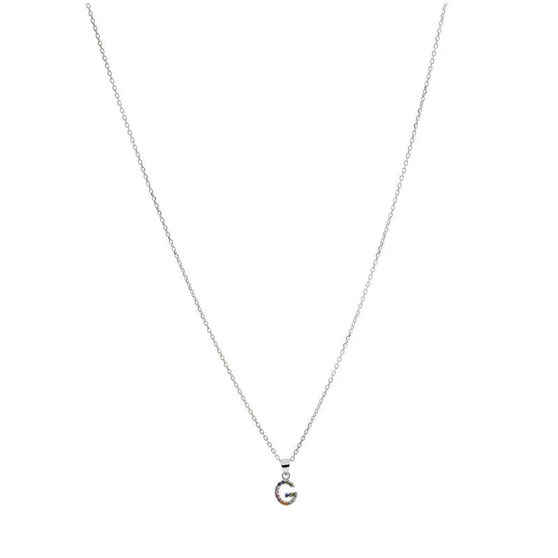 Collar letra G Plata de Ley 925 con circonitas Nowley