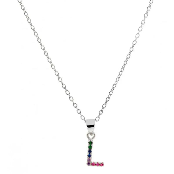 Collar letra L Plata de Ley 925 con circonitas Nowley