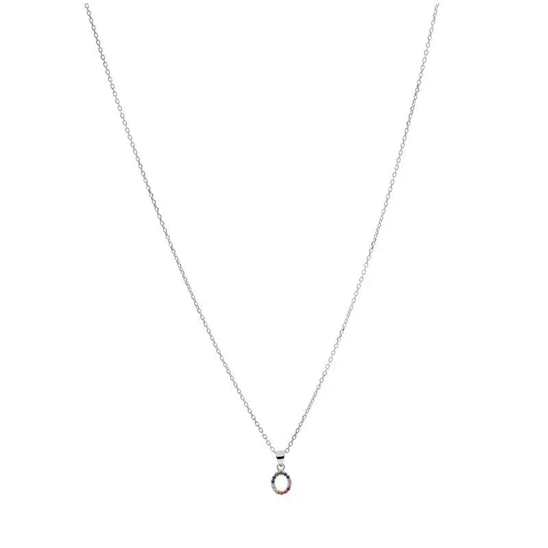 Collar letra O Plata de Ley 925 con circonitas Nowley