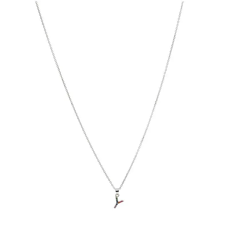 Collar letra Y Plata de Ley 925 con circonitas Nowley