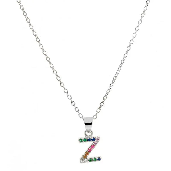 Collar letra Z Plata de Ley 925 con circonitas Nowley