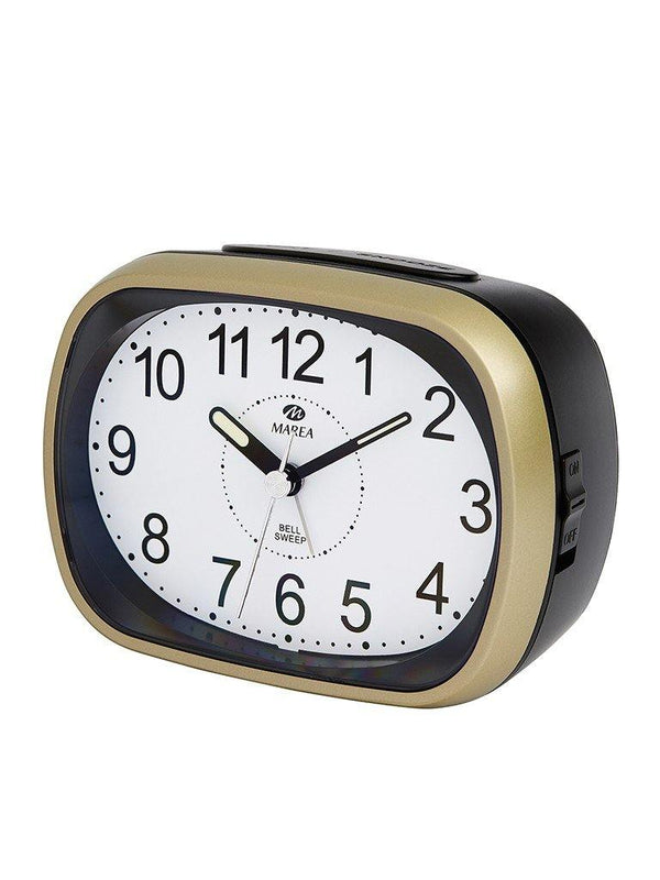 Despertador Marea B56005/3 analógico dorado y negro - Relojería  Mon Regal